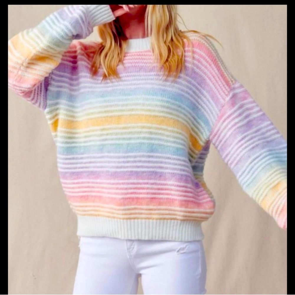 Merci Ombré Rainbow Sweater
